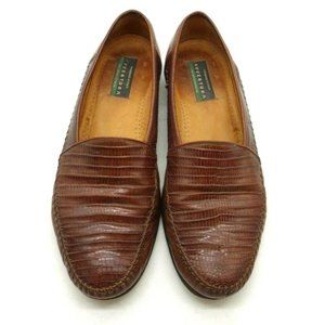 Avventura Brown Genuine Lizard Slip On Dress Loafers Shoes Men's 9 M
